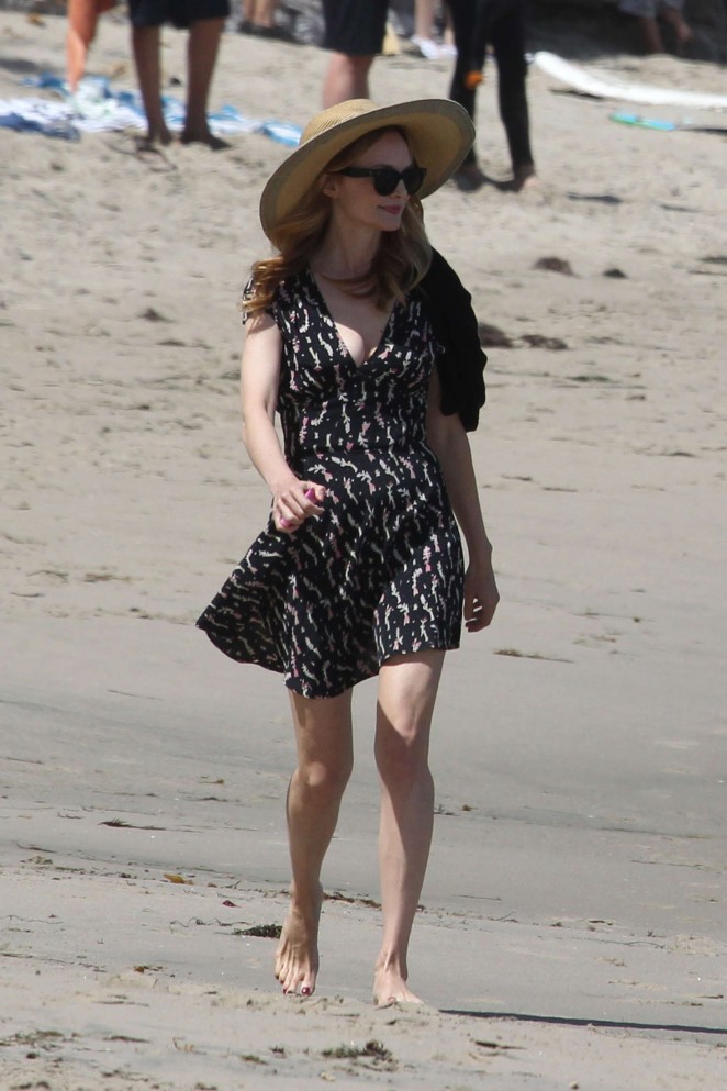 Annabelle Wallis in Mini Dress on the beach in Malibu