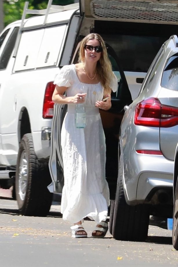 Annabelle Wallis in White Summer Dress - Out in Los Angeles
