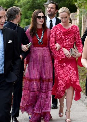 Anne Hathaway and Emily Blunt at Jessica Chastain and Gian Luca Passi Wedding in Italy