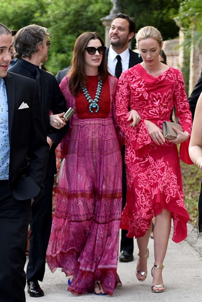 Anne Hathaway and Emily Blunt at Jessica Chastain and Gian Luca Passi Wedding in Italy