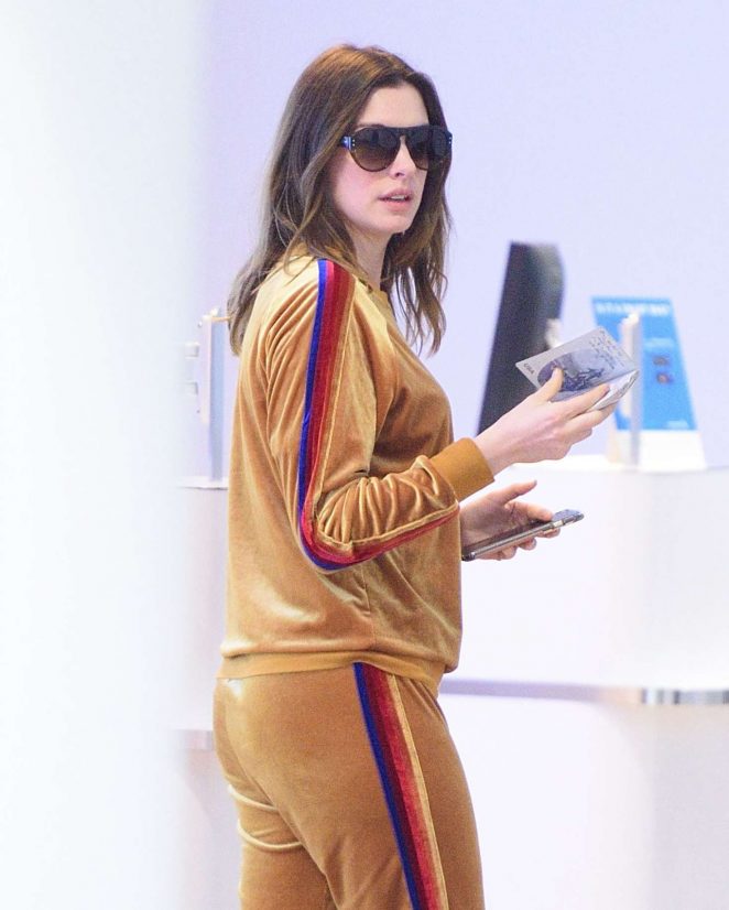 Anne Hathaway at JFK Airport in New York