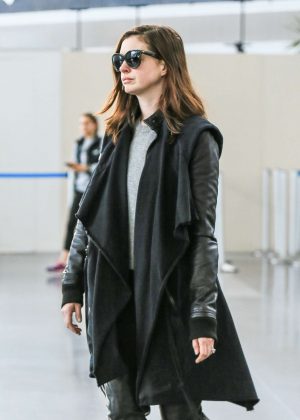 Anne Hathaway at LAX Airport in LA
