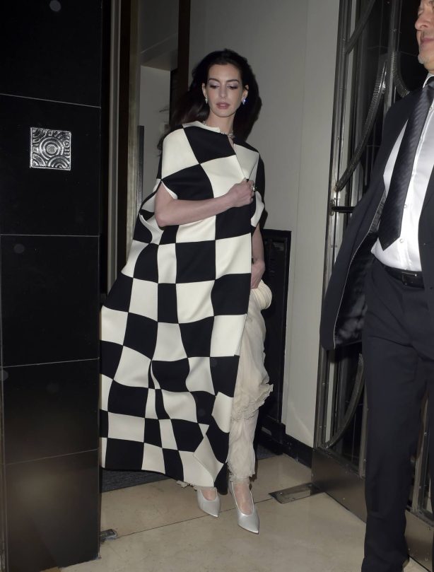 Anne Hathaway - Leaves Claridges Hotel heading to the Fashion Awards in London