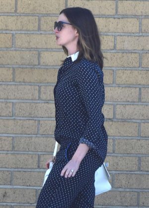 Anne Hathaway Leaving a recording studio in Burbank