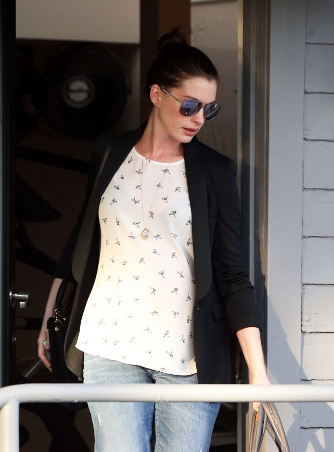 Anne Hathaway - Leaving the Gym in West Hollywood