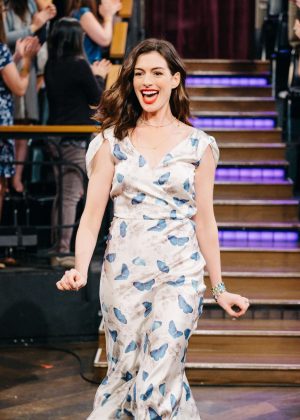 Anne Hathaway on 'The Late Late Show with James Corden' in Los Angeles