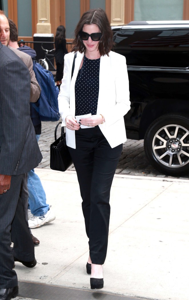 Anne Hathaway out and about in NYC