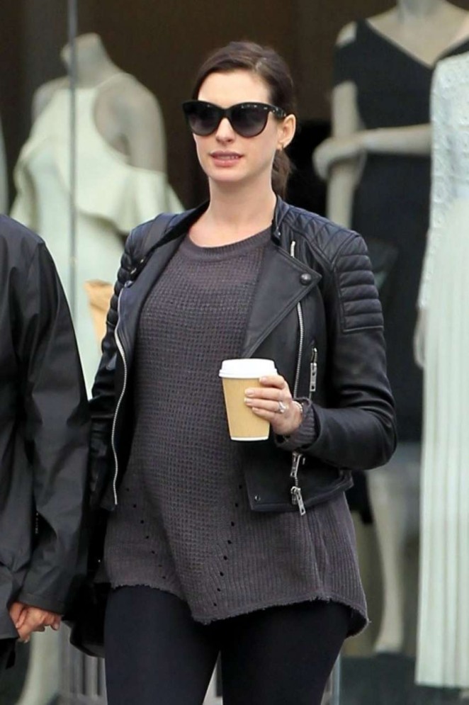 Anne Hathaway out in Beverly Hills