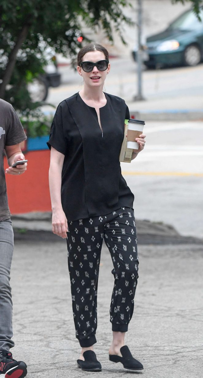 Anne Hathaway out in West Hollywood