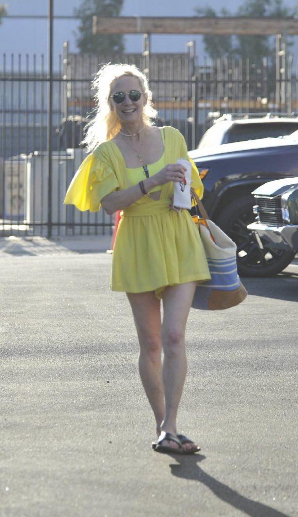 Anne Heche - In short summer dress at the DWTS rehearsal studio in Hollywood