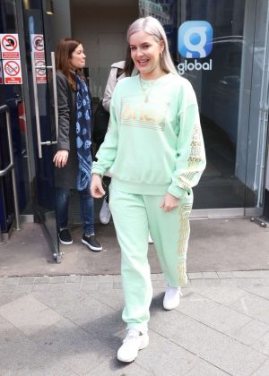 Anne-Marie in Green Sweatsuit out in London