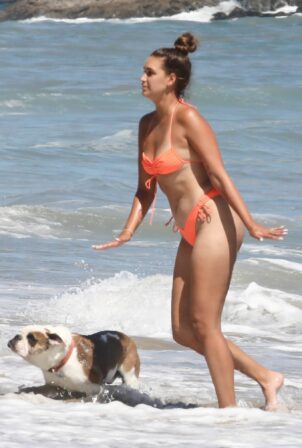 April Love Geary - In a bikini on the beach in Malibu