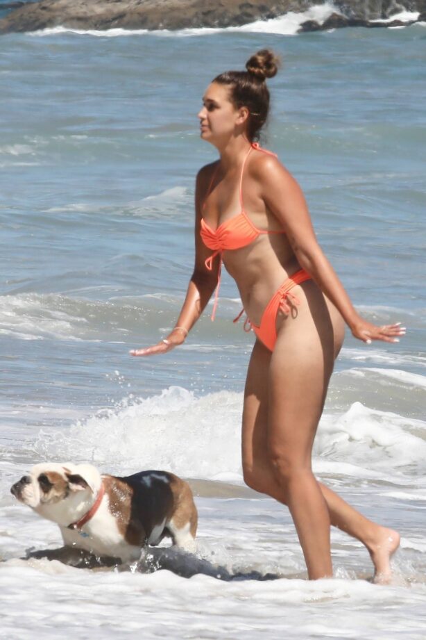 April Love Geary - In a bikini on the beach in Malibu