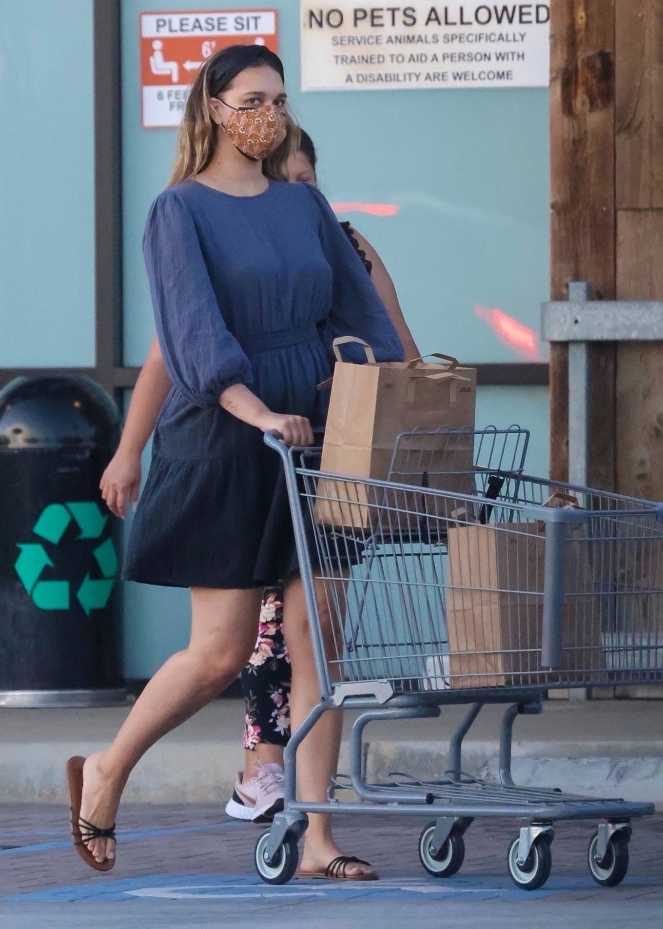April Love Geary 2021 : April Love Geary – In blue dress shopping candids at Vintage Grocers in Malibu-03
