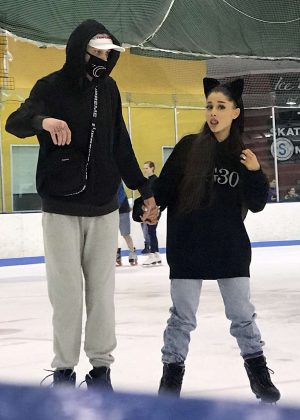 Ariana Grande and Pete Davidson at Ice Skating in New York City