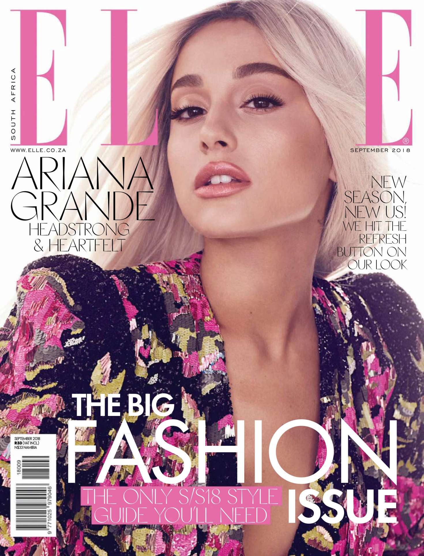 Ariana Grande for Elle South Africa Magazine (September 2018). 