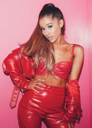Ariana Grande Hot in Red Leather - Photoshoot 2017