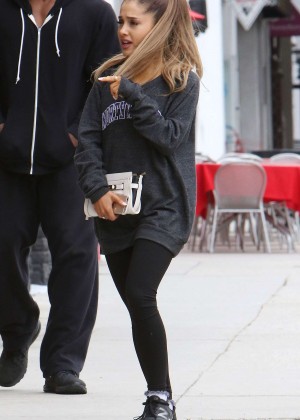 Ariana Grande in Leggings Out in West Hollywood