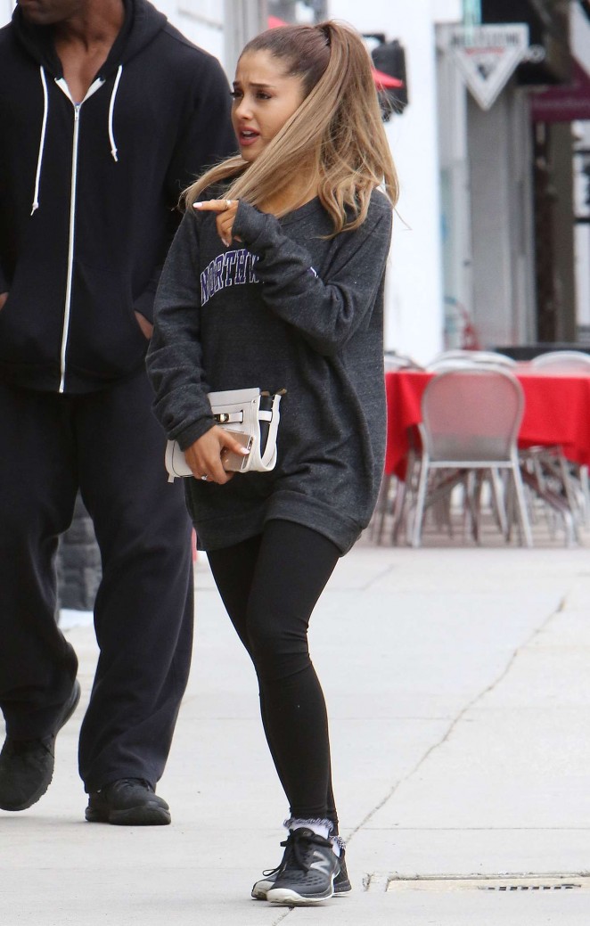 Ariana Grande in Leggings Out in West Hollywood