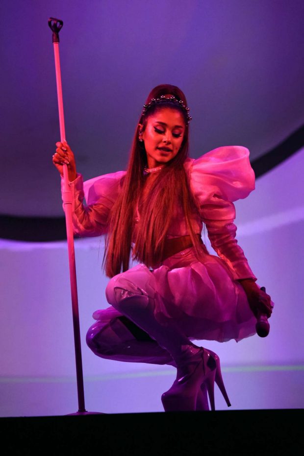 Ariana Grande Performs On Stage During Sweetener Tour