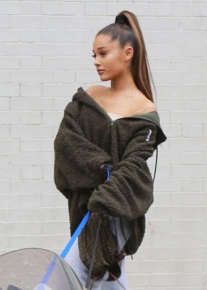 Ariana Grande - Walking her dog in New York