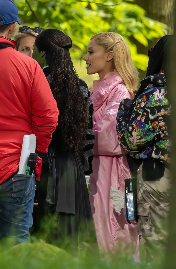 Ariana Grande - With Cynthia Erivo on set in Windsor Great Park England