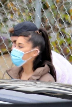 Ariana Grande with Hailey Bieber - Out in Brentwood