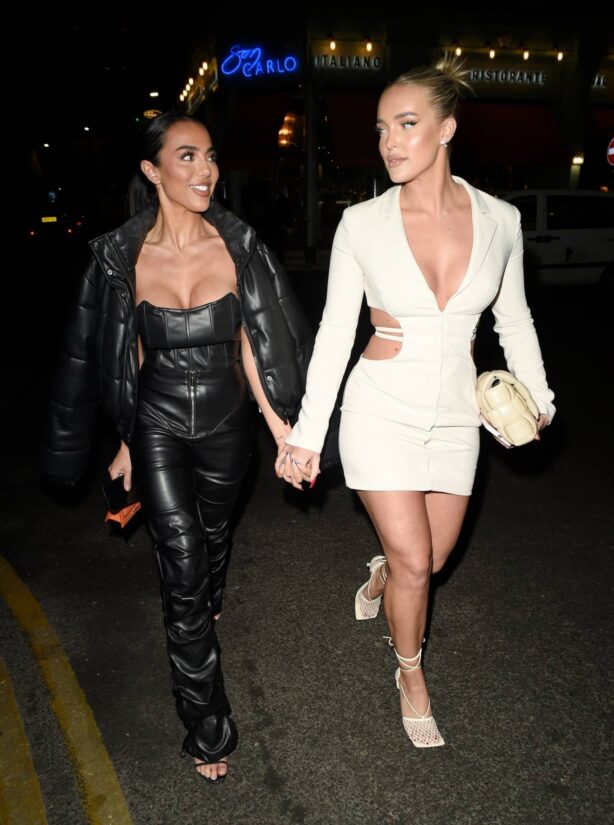 Arianna Atjar - With Mary Bedford leave San Carlo Restaurant in Manchester