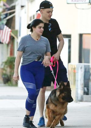 Ariel Winter and Boyfriend Levi Meaden - With Their Dog in Los Angeles