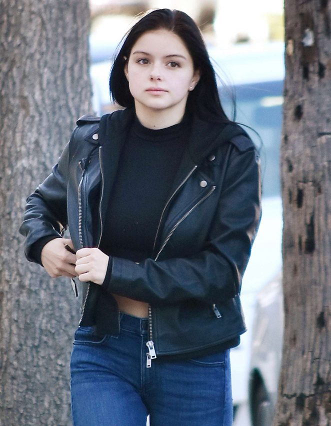 Ariel Winter in Black Leather Jacket - Out in Studio City