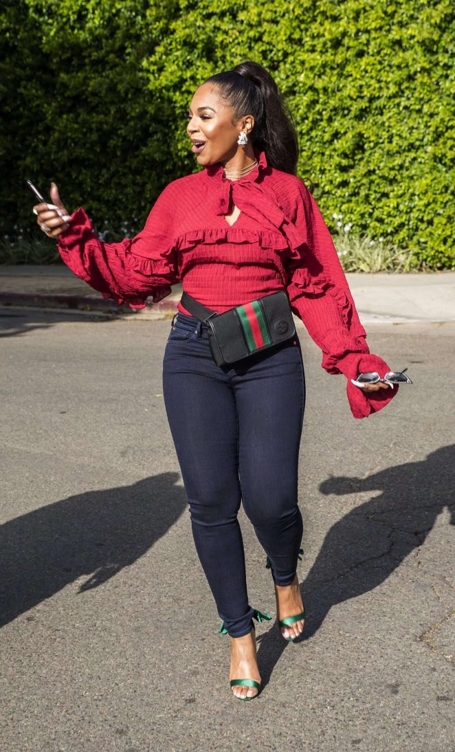 Ashanti in Black Jeans out in West Hollywood