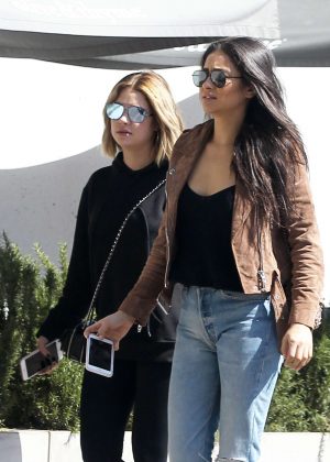 Ashley Benson and Shay Mitchell having lunch at Olive and Thyme in LA