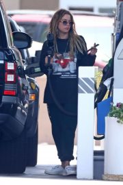 Ashley Benson at a gas station in Los Angeles
