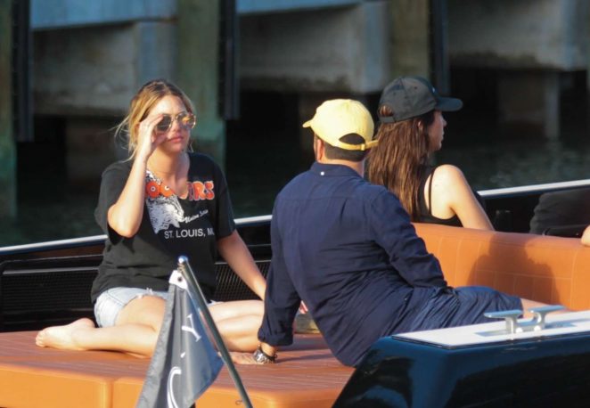 Ashley Benson - Enjoys a day on a boat with friends in Miami