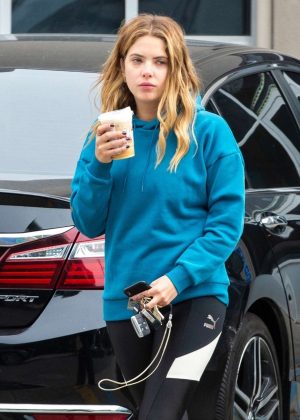 Ashley Benson - Grabs her morning coffee in Los Angeles