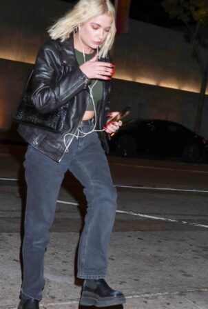 Ashley Benson - In a leather jacket as she arrives at Craig's for a dinner in West Hollywood