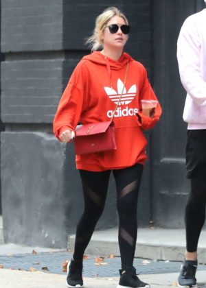 Ashley Benson in Black Tights - Out in NYC