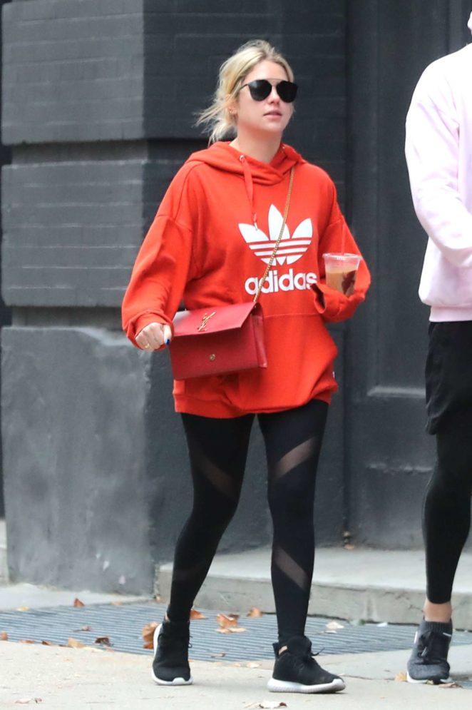 Ashley Benson in Black Tights - Out in NYC