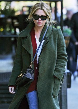 Ashley Benson in Long Coat - Out and about in NYC