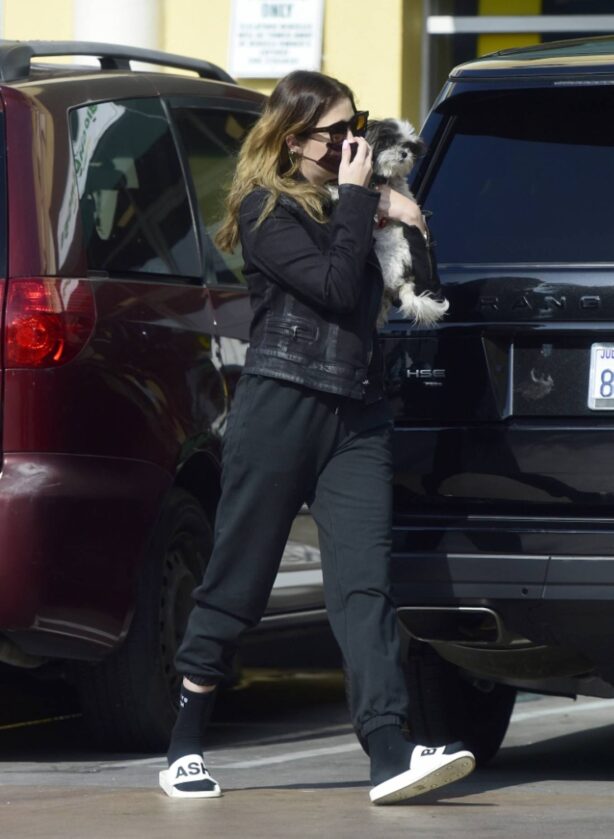 Ashley Benson - Out with her pet pooch Olive in Los Angeles