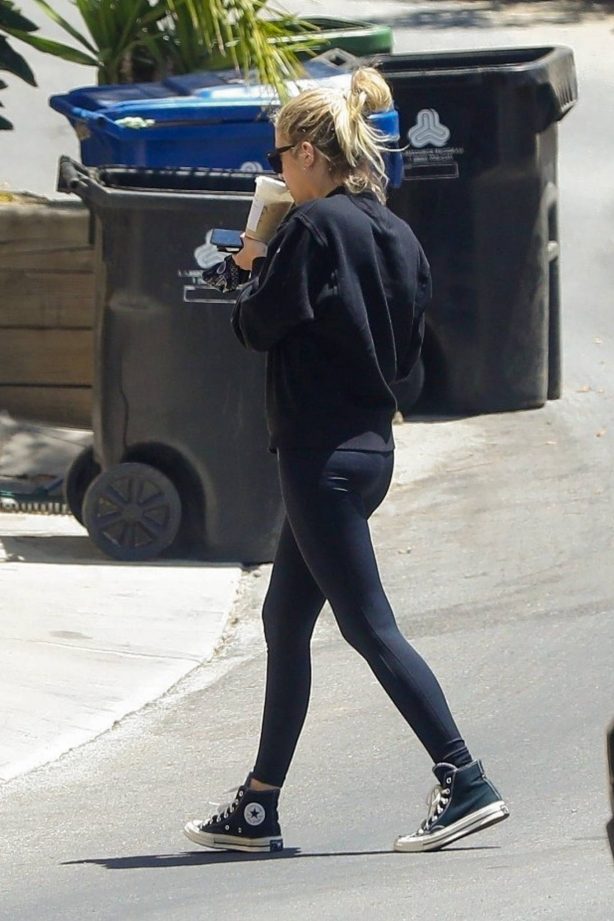 Ashley Benson - Seen at her boyfriend G-Eazy's home in Los Angeles