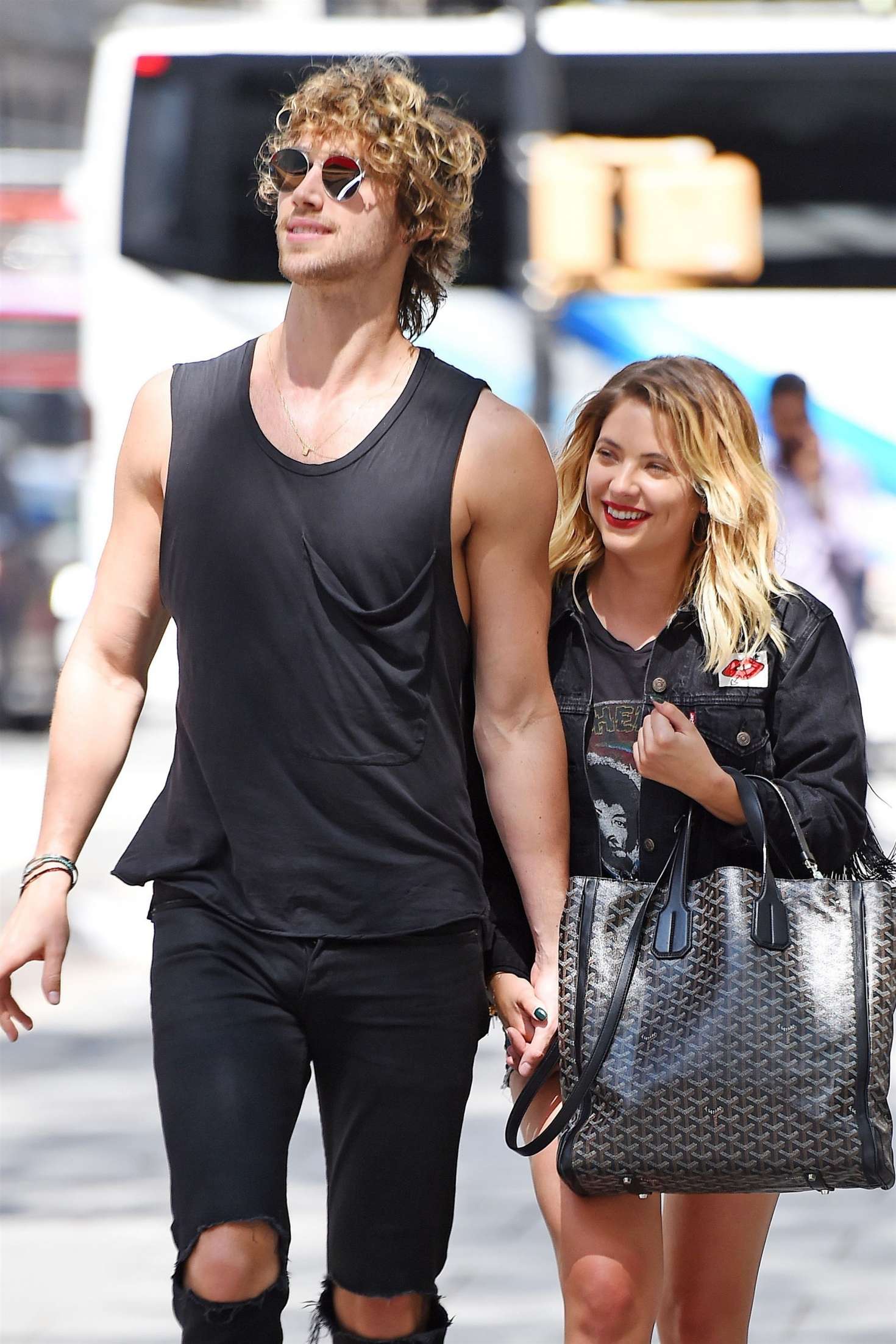 Ashley Benson with boyfriend out in NYC