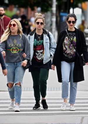 Ashley Benson with friends out in New York City