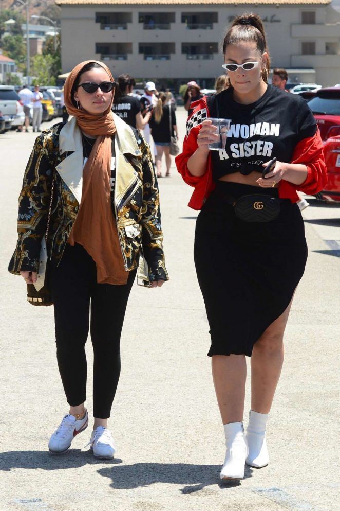 Ashley Graham and Noor Tagouri - Arrive to Cash and Rocket Charity Event in Malibu