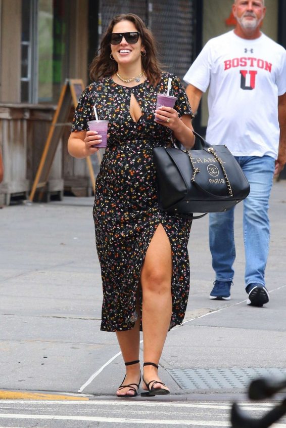 Ashley Graham in Long Dress - Out in NYC