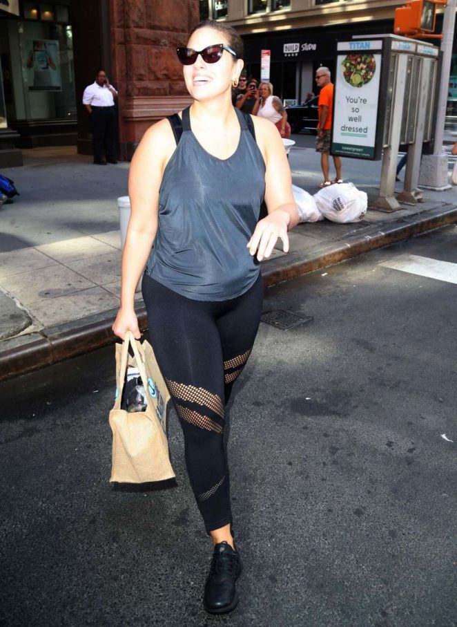 Ashley Graham in Tights Out in New York
