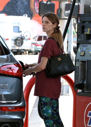 Ashley Greene at a gas station in West Hollywood