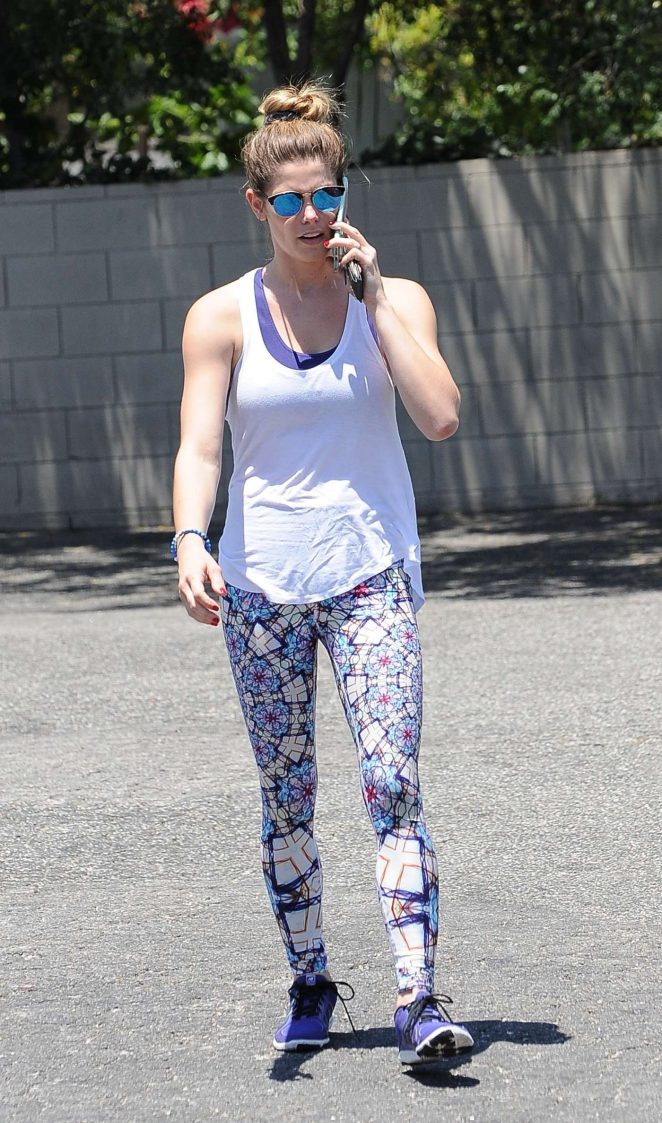 Ashley Greene in patterned leggings out in LA