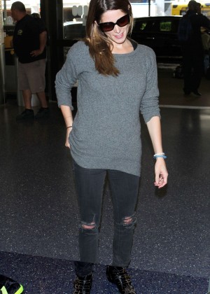 Ashley Greene in Ripped Jeans at LAX Airport in LA