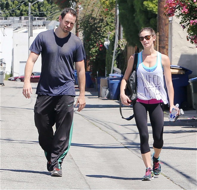 Ashley Greene in Leggings Leaving the gym in LA